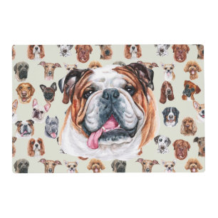 English bulldog and friends  placemat