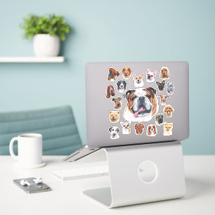 English bulldog and friends sticker
