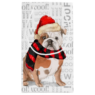 Details about   ENGLISH BULLDOG Christmas Gift Bag With Gift Card 10" X 13" 