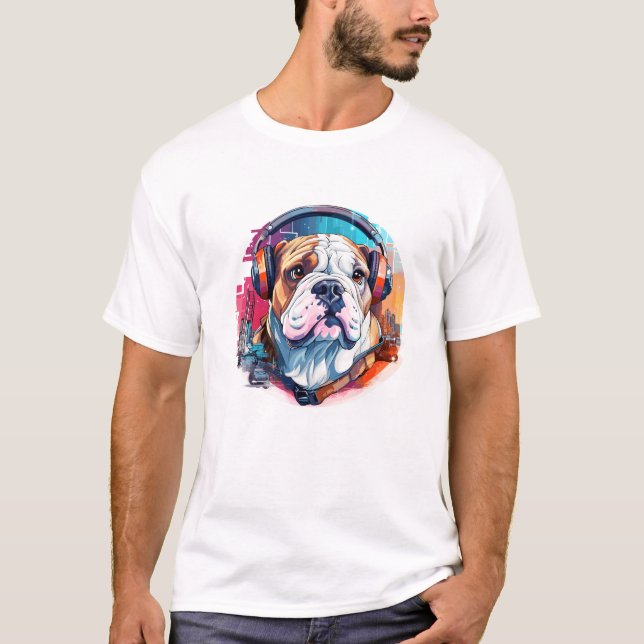 English Bulldog Animal World Pet Dog Loving Fun T-Shirt (Front)