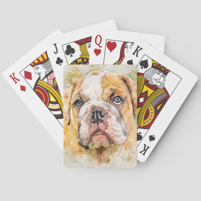 English Bulldog Art Playing Cards (Back)