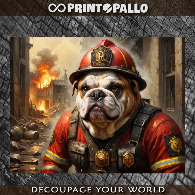 English Bulldog as Firefighter -  Tissue Paper (Creator Uploaded)