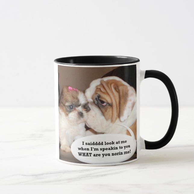 English Bulldog Attention! Mug (Right)