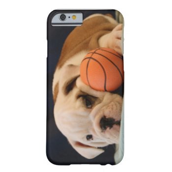 English Bulldog Basketball Puppy Barely There Iphone 6 Case by time2see at Zazzle