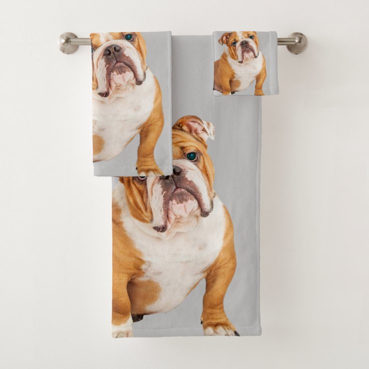 English Bulldog Bathroom Bath Towel Set Zazzle
