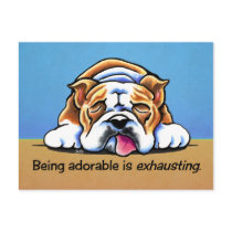 English Bulldog Being Adorable Off-Leash Art™ Postcard English Bulldog Being Adorable Off-Leash Art™ Postcard