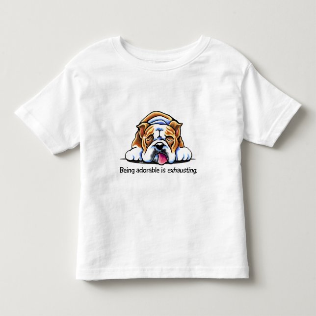 English Bulldog Being Adorable Off-Leash Art™ Toddler T-shirt (Front)