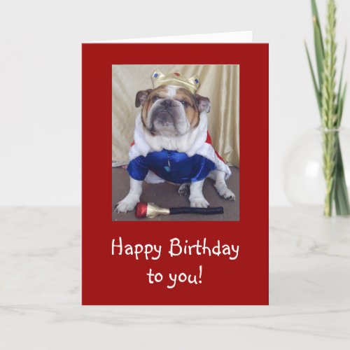 English Bulldog Birthday Card Royalty Card