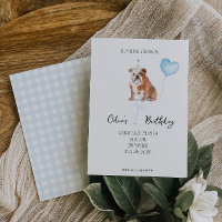 English Bulldog Birthday Invitation - Boy