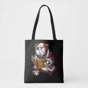 English Bulldog Book Reading Dog Funny Pet Tote Bag
