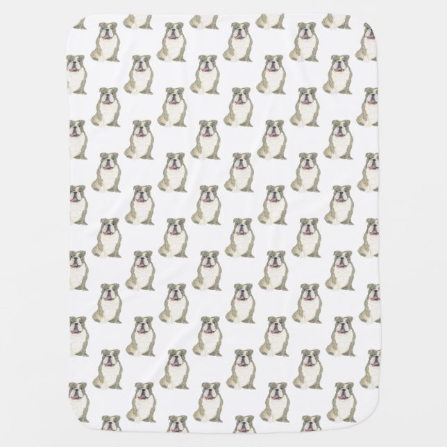 English Bulldog (Brindle) Baby Blanket (Front)