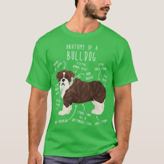 English Bulldog Brindle Dog Anatomy 1 T-Shirt