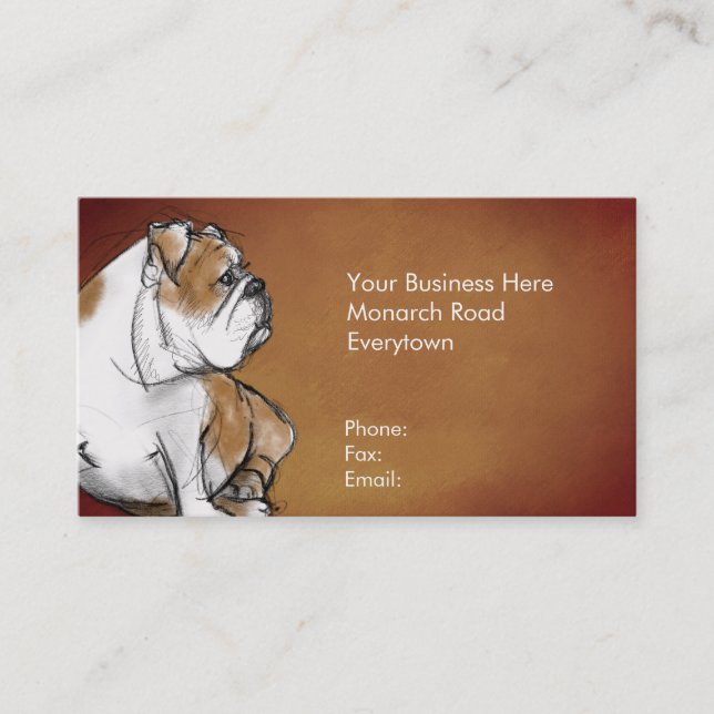 English Bulldog Business Card (Front)