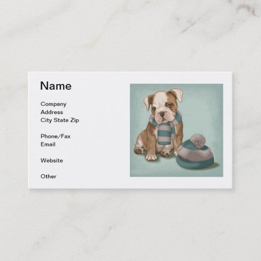 Customizable English Bulldog Business Card