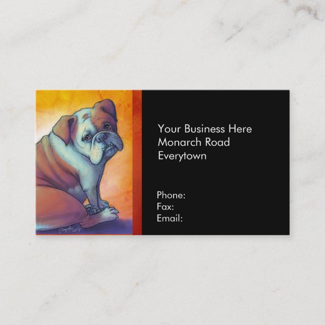 English Bulldog Business Card (Front)