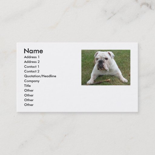 Customizable English Bulldog Business Cards