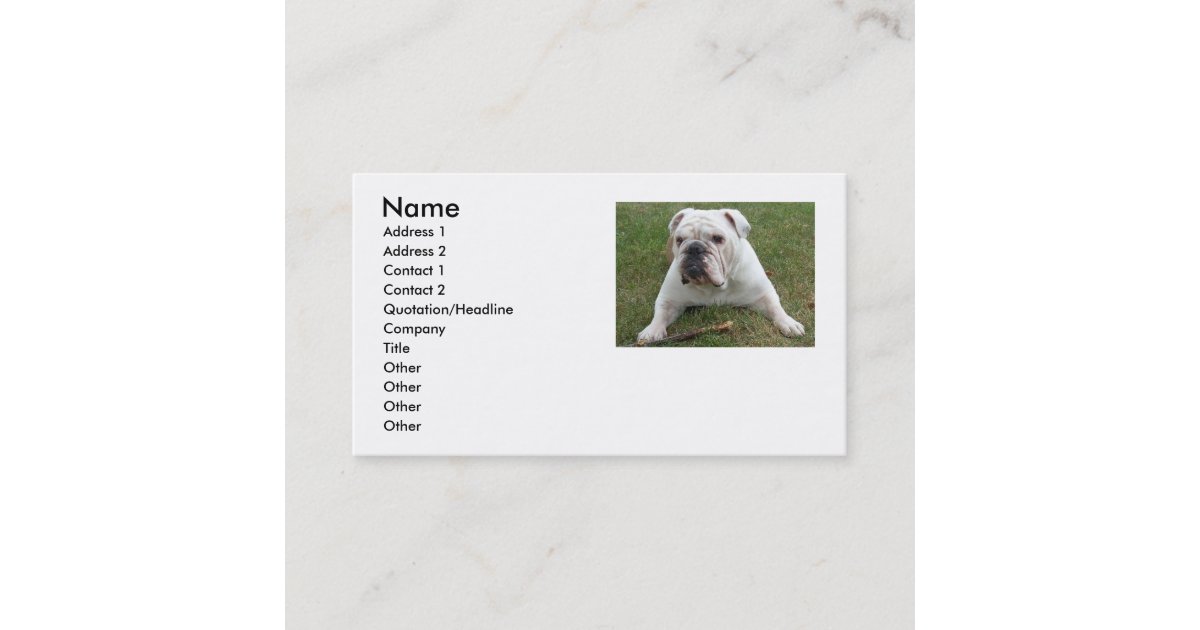 English Bulldog Business Cards Zazzle