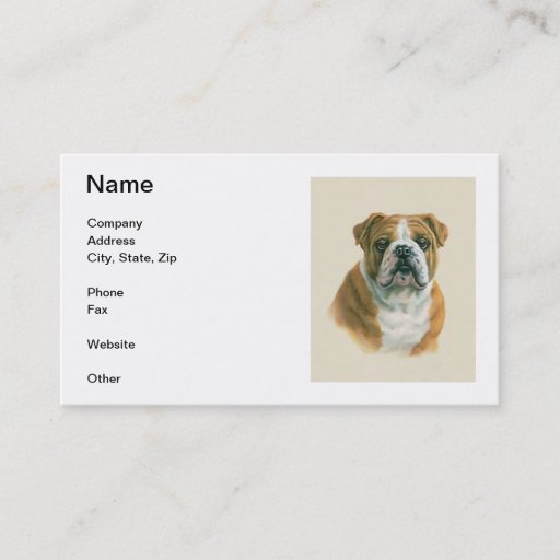 Customizable English Bulldog Business Cards