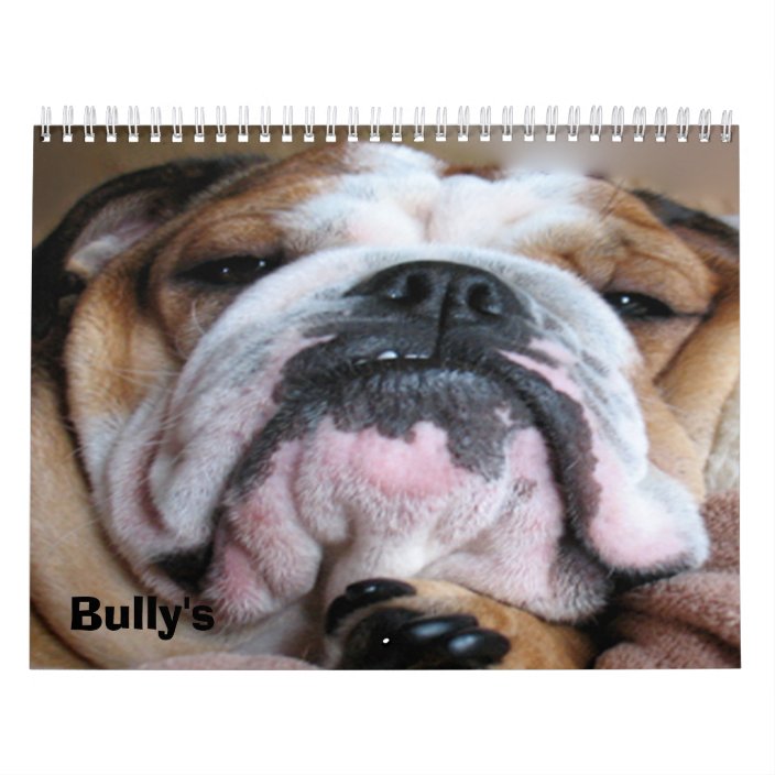 english bulldog calender calendar