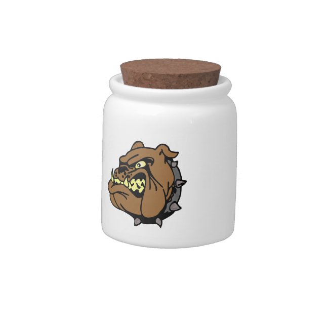 English Bulldog Cartoon Candy Jar (Left)