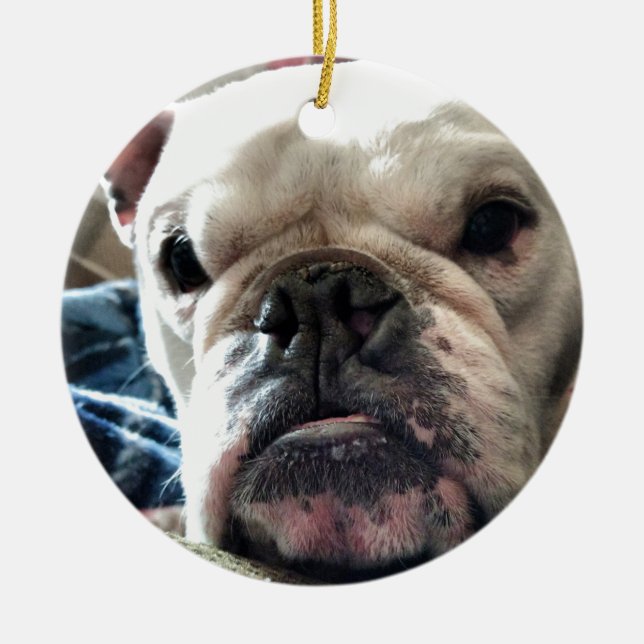 English Bulldog Ceramic Ornament (Front)