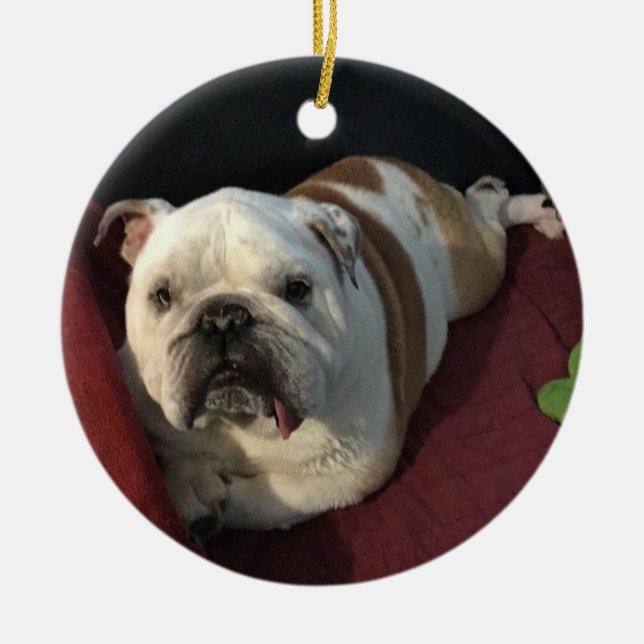 English Bulldog Ceramic Ornament (Front)