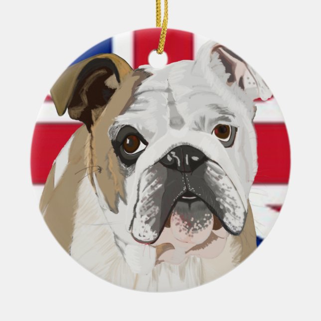 English Bulldog Ceramic Ornament (Front)