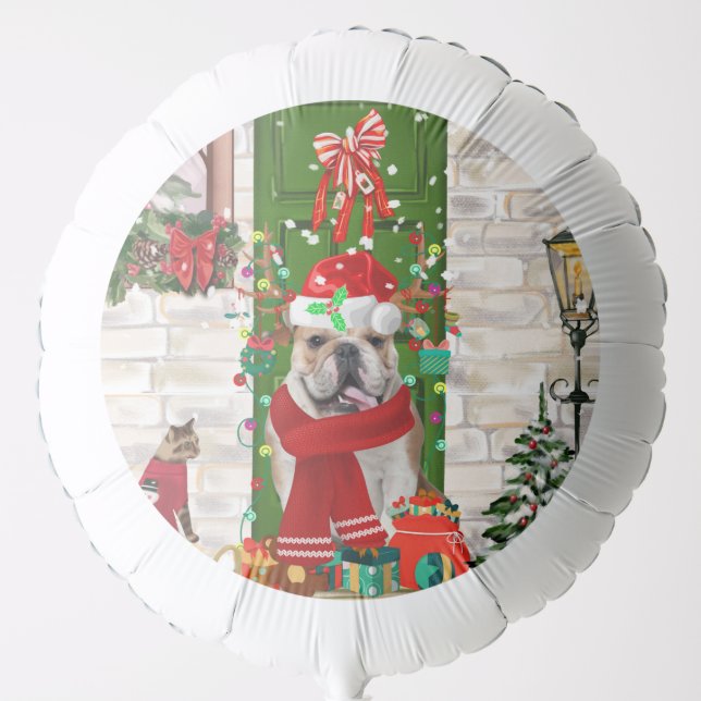 English Bulldog Christmas   Balloon (Front)