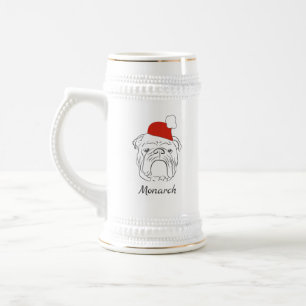 English Bulldog Christmas Beer Stein