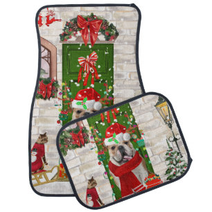 English Bulldog Christmas Car Floor Mat