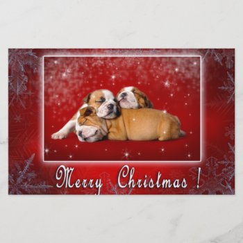 English Bulldog Christmas Card by petsArt at Zazzle