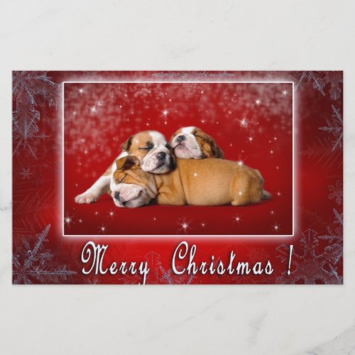 English Bulldog Christmas card