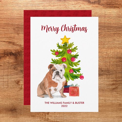 English Bulldog Christmas Card