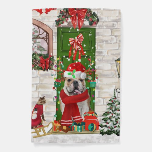 English Bulldog Christmas  Garden Flag