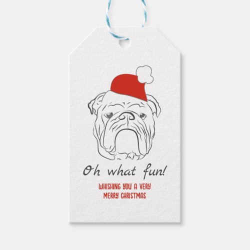 English Bulldog Christmas  Gift Tags