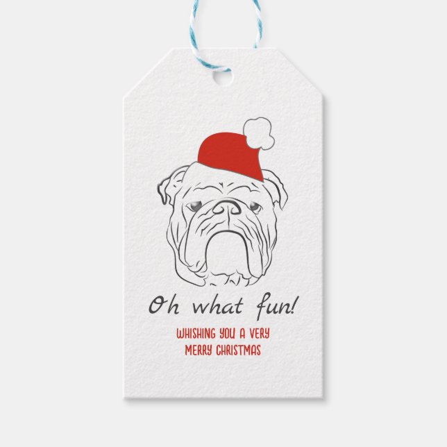 English Bulldog Christmas  Gift Tags (Front)