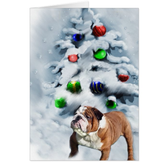 English Bulldog Christmas Gifts Card