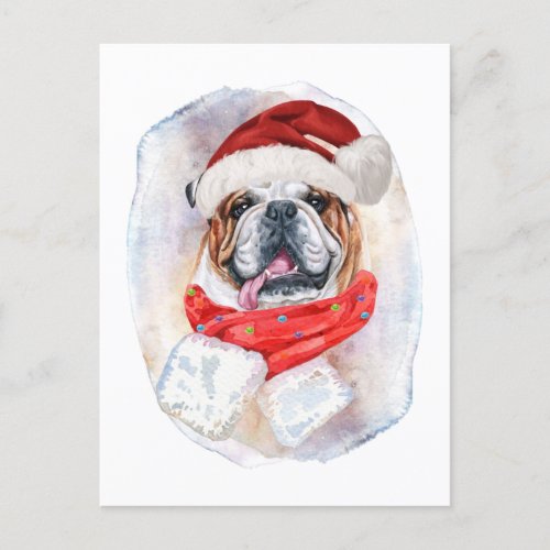 English Bulldog Christmas Gifts For Dogs Lovers Holiday Postcard
