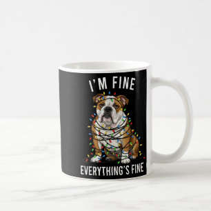 English Bulldog Christmas I'm Fine Everything Is F Coffee Mug