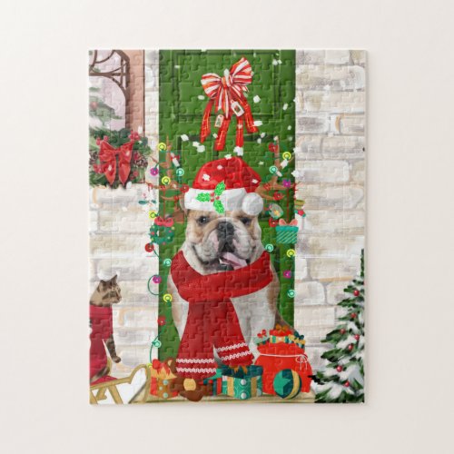 English Bulldog Christmas   Jigsaw Puzzle