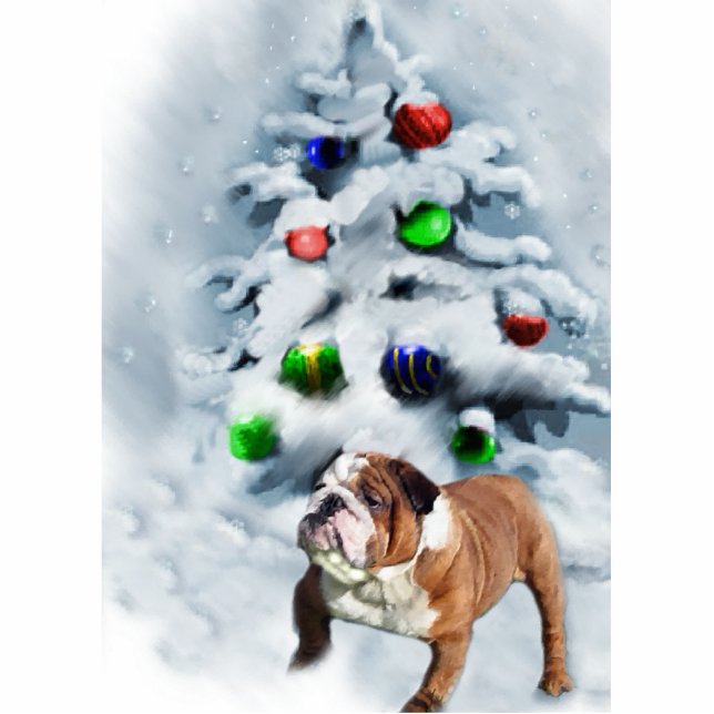 English Bulldog Christmas Ornament (Front)