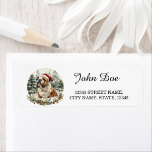 English Bulldog Christmas Return Address Label