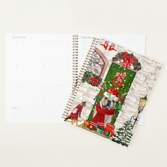 English Bulldog Christmas  Throw Planner (Display)