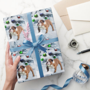 English Bulldog Christmas Wrapping Paper