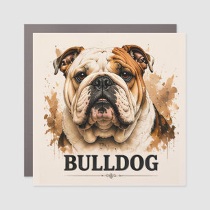 English Bulldog Classic Dog Portrait Artwork Car Magnet