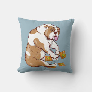 English Bulldog Crochet Throw Pillow