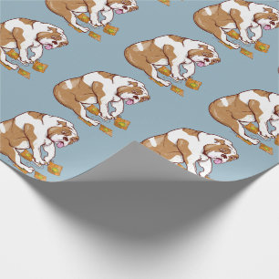 English Bulldog Crochet Wrapping Paper
