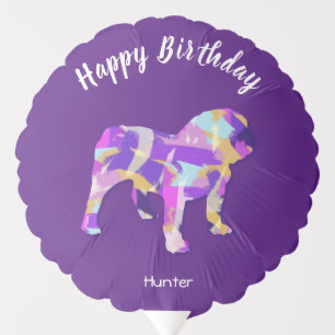 English Bulldog Cute Pet Silhouette PPY&B Birthday Balloon