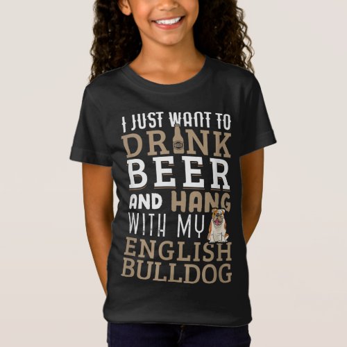 English Bulldog Dad Funny British Dog Lover Beer T_Shirt