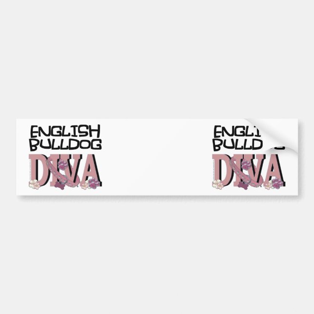 English Bulldog DIVA Bumper Sticker (Front)